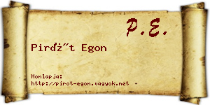 Pirót Egon névjegykártya